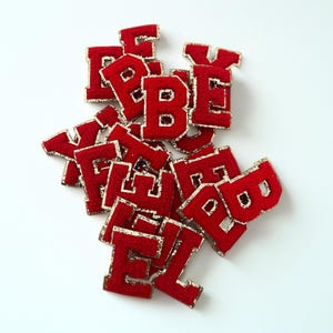 Parche de chenilla con letras bordadas de la A a la Z con purpurina, parches de chenilla para planchar en ropa, parche autoadhesivo con letras universitarias.
