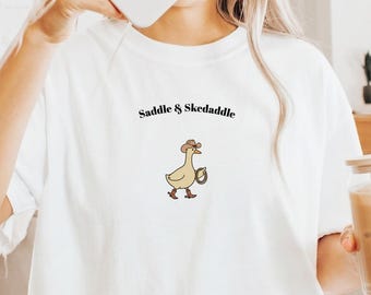 Saddle & Skedaddle Cowboy Goose Comfort Colors Garment Dyed Cotton T-Shirt | Soft Relaxed Fit Tee
