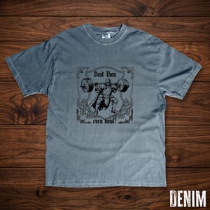 Medieval Knight Lifting Tee – Dost Thou Even Hoist? Fitness Graphic (Comfort Colors) image 2