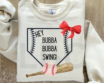 Hey Bubba Swing PNG Baseball Digital Download PNG Baseball Sister Baseball Bow Hey Bubba Bubba Swing Baseball PNG Svg