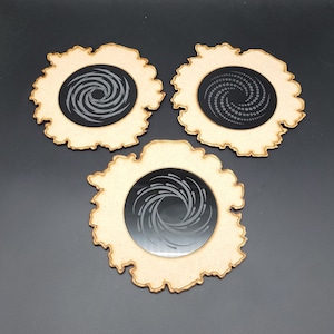 WH AoS Wargame Rat Teleportation Hole Set of 3 - Proxy - MDF / Clear Grey Acrylic