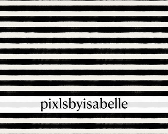 Gestreifte Musterdesign Pinselstriche - Digital Papier Download - Kommerzielle Nutzung - Elfenbein und Schwarz