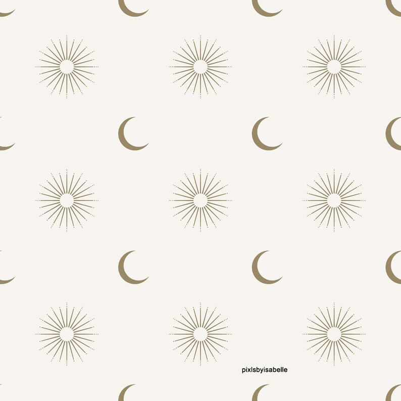 Celestial Seamless Pattern - Digital Paper Download - Commercial Use ...