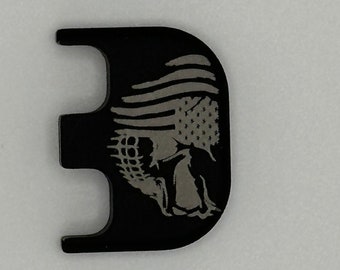 Glock Back Plate(Aluminum)Custom Flag Scull Pattern Gen 1-5