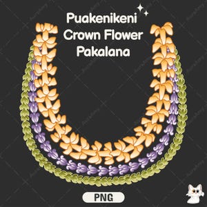 Puakenikeni Crown Flower Pakalana Lei Png, Digital Download, Lei PNG File