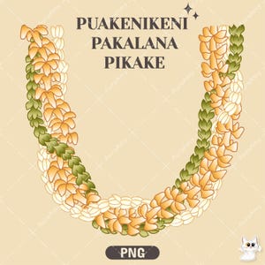 Puakenikeni Pakalana Pikake Lei Png, Twist Flower Lei Png, Digital Download, PNG File