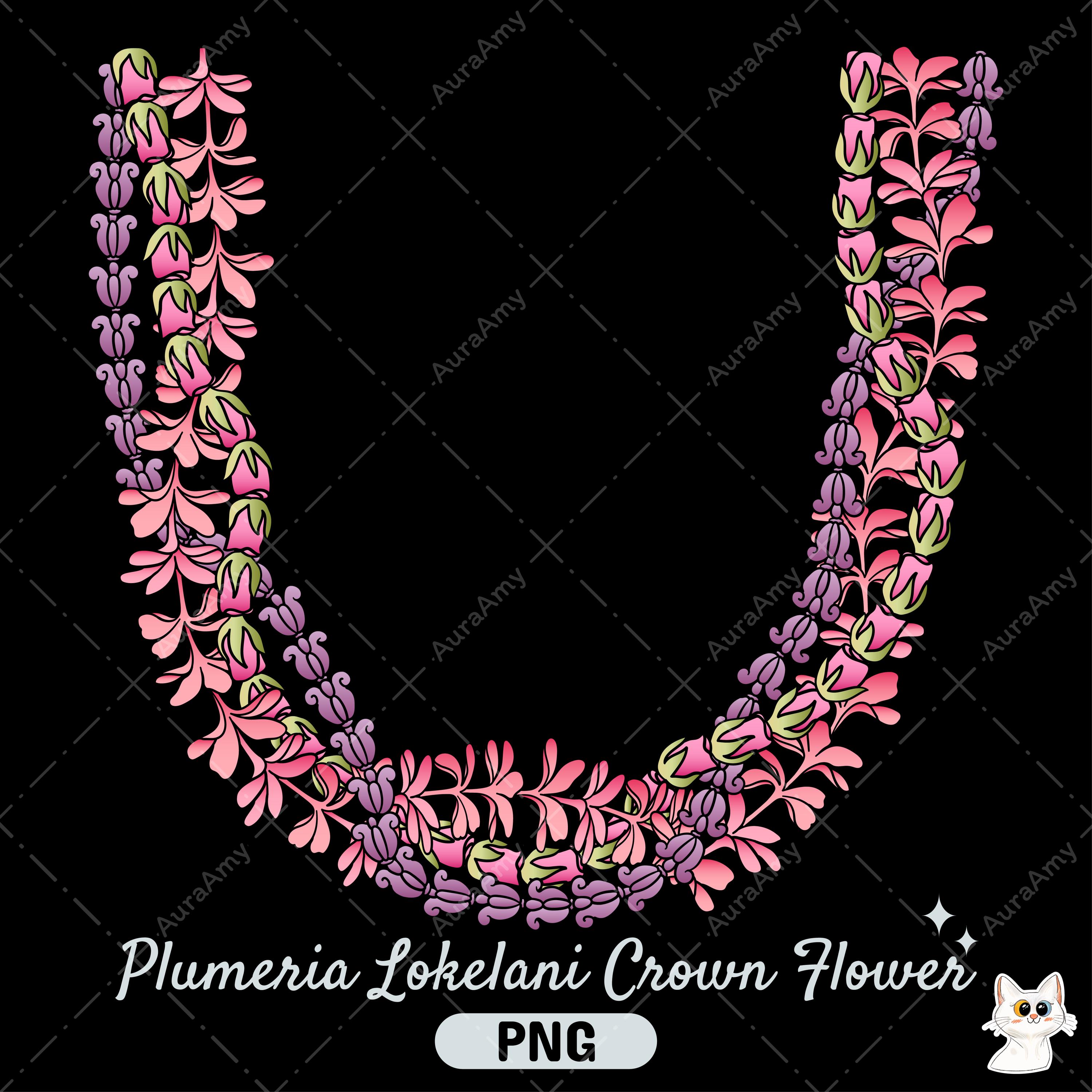 Plumeria Lokelani Crown Flower Lei, Twist Pattern Digital Download