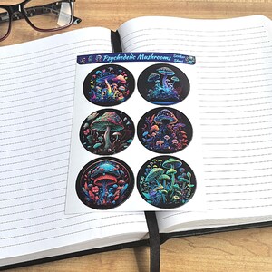 Foglio di adesivi di funghi psichedelici