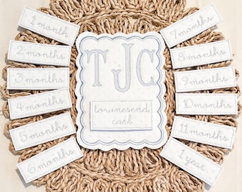 Monthly milestone cards | embroidered | customized