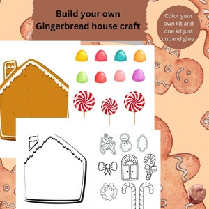 Gingerbread House Craft Printable, Christmas Activity (PDF)