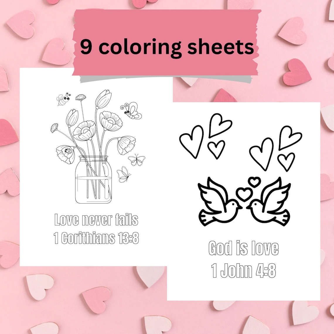 Printable Valentines Christian Coloring Pages, Bible Verse Coloring ...