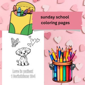 Bible Verse Coloring Pages for Kids printable, Christian Sunday school coloring sheets for kids, homeschool activity, instant download