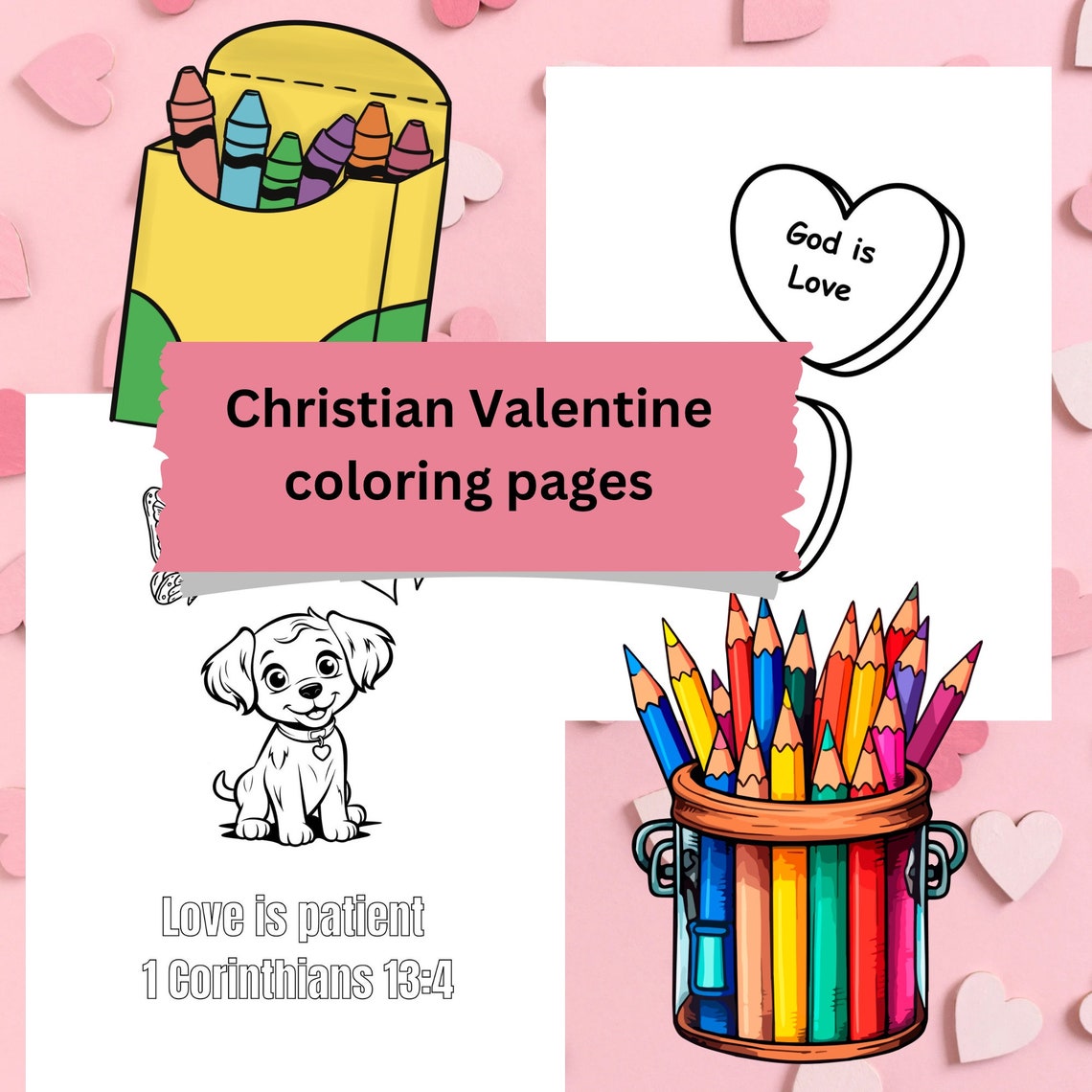 Printable Valentines Christian Coloring Pages, Bible Verse Coloring ...