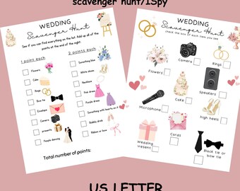 Wedding I Spy Game: Kids Scavenger Hunt Activity (PDF US Letter)