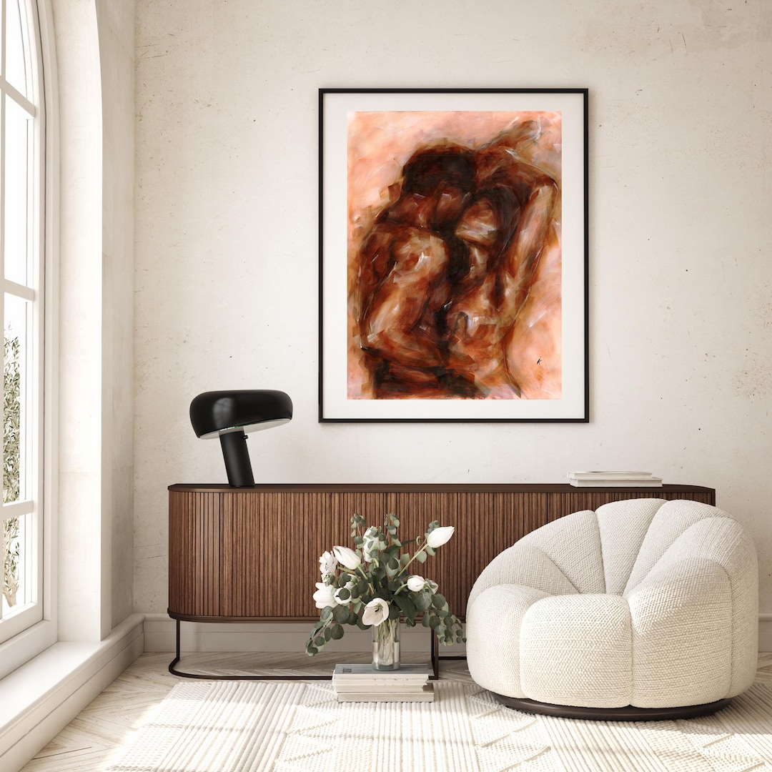Abstract Embrace of Couple Print Sensual Art for Bedroom - Etsy