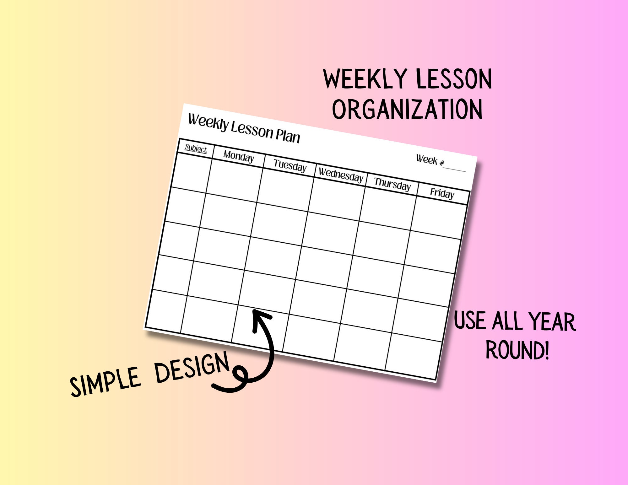 Simple Printable Lesson Plan Bundle Teacher Resource - Etsy