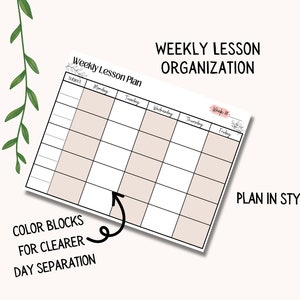 Printable Earthy Lesson Plans Daily and Weekly - Etsy
