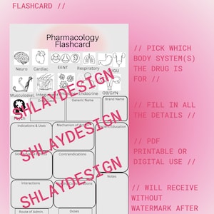 Detailed Nursing Pharmacology Flashcard, Nursing School Flashcards, Nursing School, Medication Flashcards, Pharmacology Flashcards, Nursing