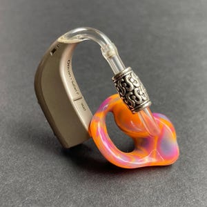 Elegant Silver Tube Charm for Hearing Aids | Minimalist & Chic Hearing Aid Jewelry