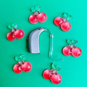 Cherry Glitz | Glitter Cherry Charms for Hearing Aids & Cochlear Implants