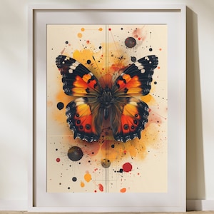 Monarch Butterfly Abstract Poster - Modern Wall Art Print, Butterfly Wall Decor, butterfly print, home decor, digital download