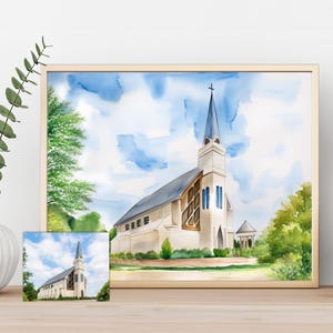 Watercolor Venue Illustration, Digital Watercolor Painting From Photo