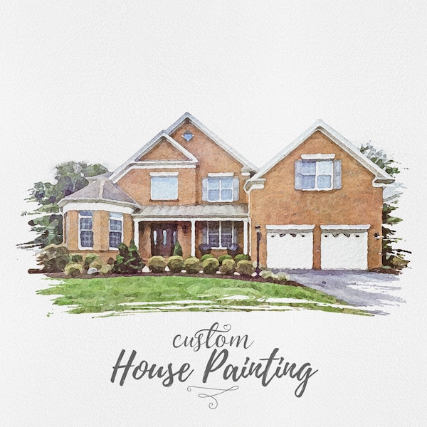 Custom Watercolor House Painting, House Painting From Photo, Housewarming gift, House illustration, drawing of house, Custom House Portrait
