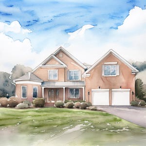 Custom Watercolor Home Portrait, Personalized House Portrait, Family Home Artwork, Custom Architecture Illustration, Watercolor Gift Idea