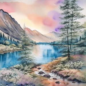 カスタム水彩風景画、写真からのカスタム風景画、写真からのカスタム絵画