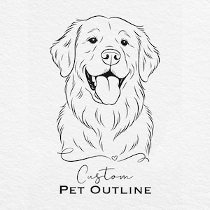 Custom Pet Outline Portrait • Minimalist Pet Line Art • Dog Cat Sketch Drawing • Personalized Pet Gift • Pet Memorial • Digital Pet Drawing