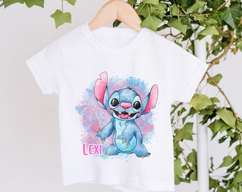 Children's Personalised Stitch T-Shirt Boys Girls Unisex Kids Clothing