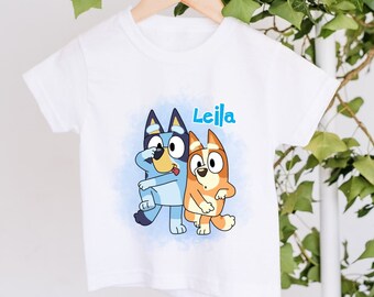 Children's Personalised Bluey T-Shirt Boys Girls Unisex Kids Clothing