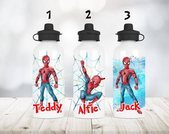 Personalised Spiderman Water Bottle School Bottle Gift 400ml 600ml Aluminium Sports Bottle Super Hero