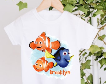 Children's Personalised Finding Nemo T-Shirt Boys Girls Unisex Kids Clothing Finding Dory Fish