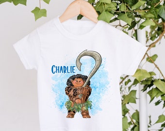 Children's Personalised Maui T-Shirt Boys Girls Unisex Kids Clothing Moana