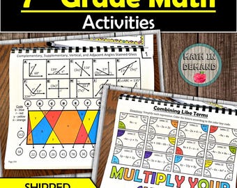 7th Grade Math Hands-On Activities (Physical Copy)
