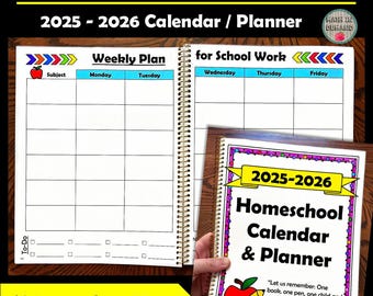 Homeschool Planner and Calendar (Physical Copy)