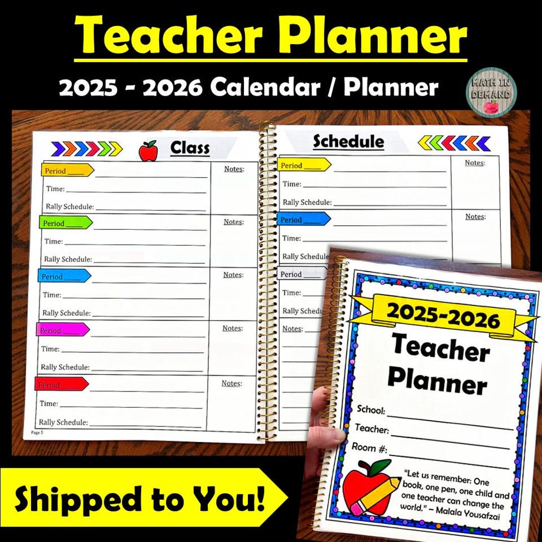 Teacher Planner and Calendar (physical Copy) - Etsy