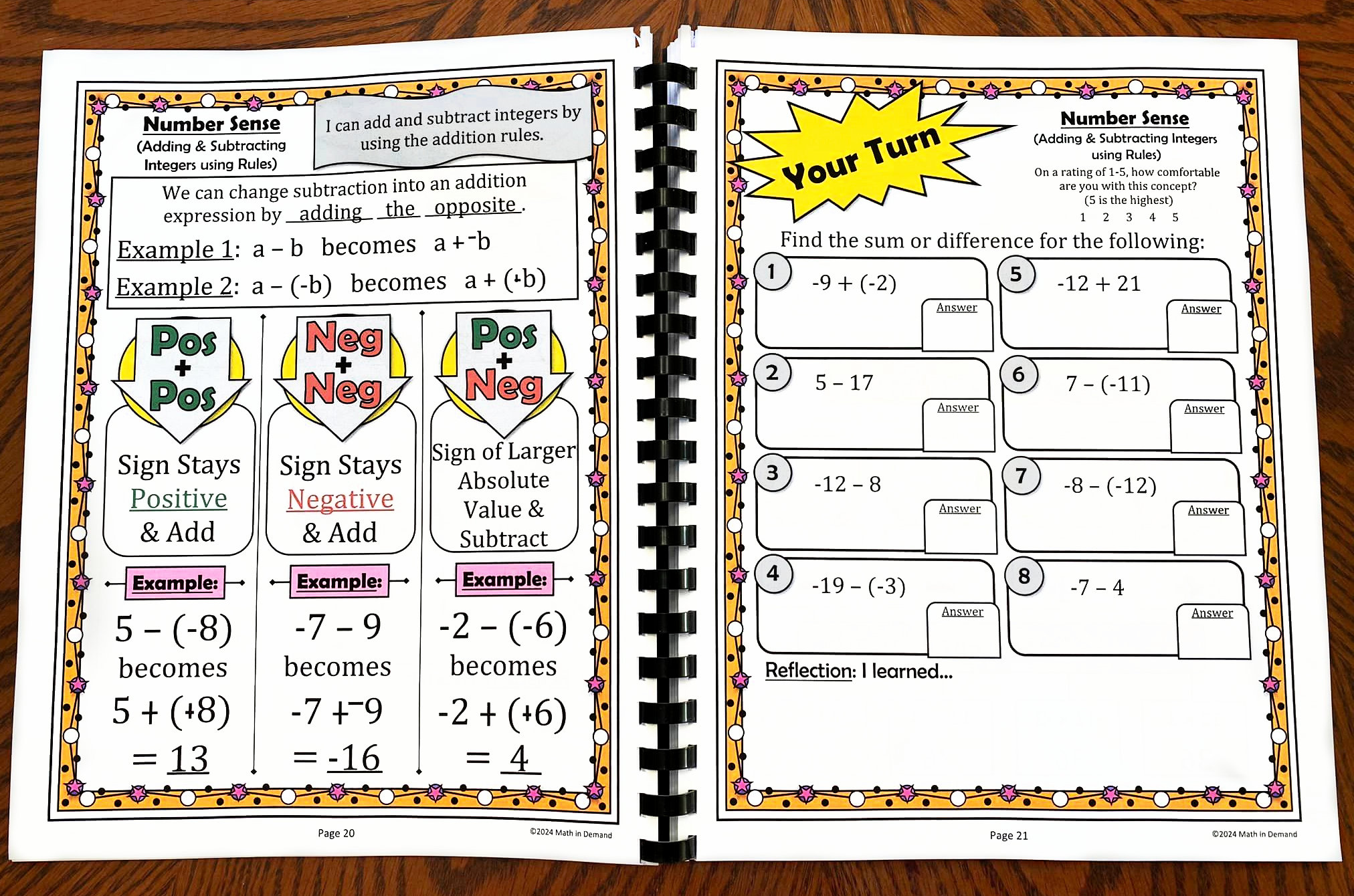 7th Grade Math Workbook - Etsy