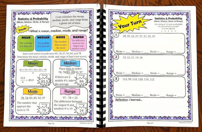 6th Grade Math Workbook - Etsy