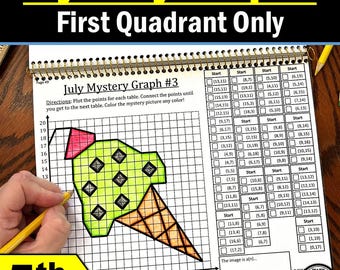 Math Mystery Graphs Book First Quadrant Only (Physical Copy)