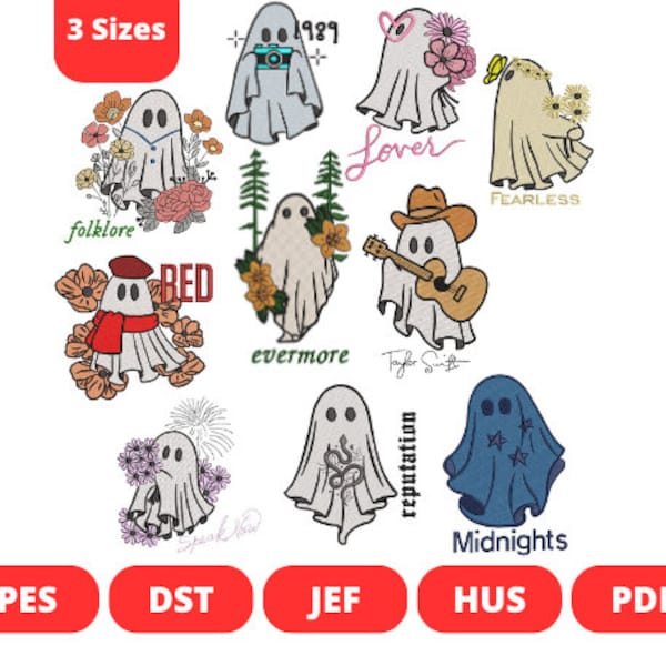 Ghosts BUNDLE - Taylor Swift - Embroidery design- Digital Embroidery File