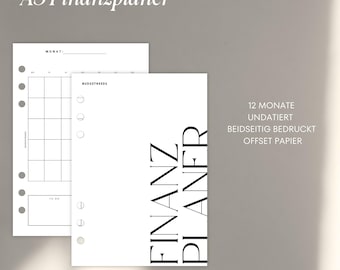 Finanzplaner A5 - Einlagen