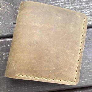 Cartera plegable de cuero con tarjetero oculto – Hecha a mano