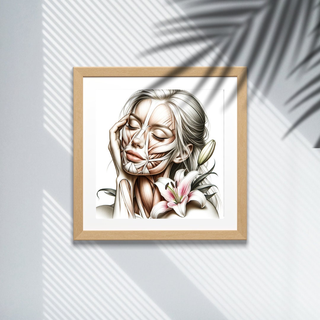 Facial Anatomy Art, Face Anatomy Poster, Facial Filler, Facial Muscles