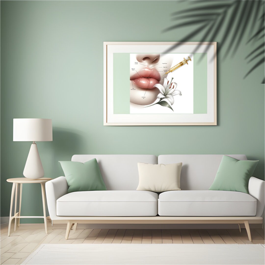 Lip Anatomy Art, Lip Filler, Lip Anatomy Print, Lip Anatomical Poster