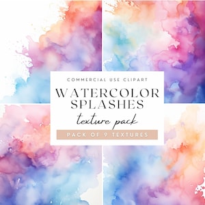 Textuurpakket aquarelspatten, Instant Download, Commercieel gebruik, PNG, Digitale achtergrond, Scrapbooking, Kaarten maken, Kunstbenodigdheden