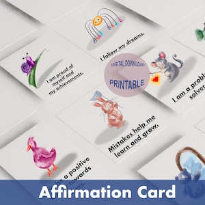 Positive Affirmation Cards For Kids, PDF, Printable Affirmation Cards, Encouragement Cards, Motivational Cards, Kids Mental Health