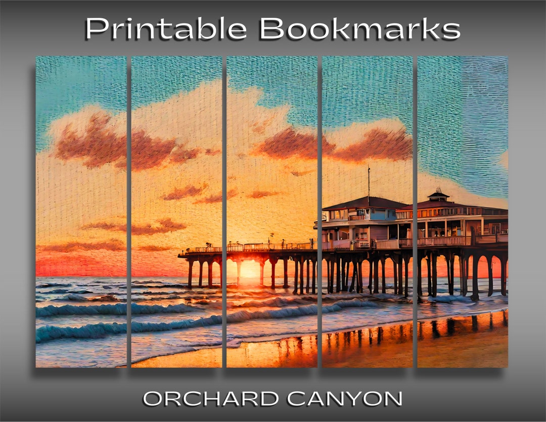 Hawaii Ocean Sunset Vintage Art Printable Bookmarks Hawaiian ...