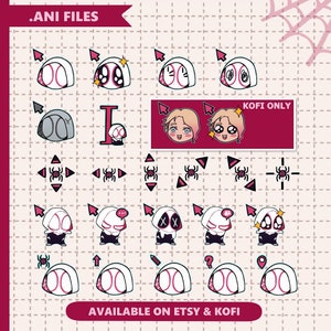 May include: Digital art files showcasing cartoon character designs, including a baseball-themed character, cursor icons, and a person's portrait. The image also features the text "KOFI ONLY" and "AVAILABLE ON ETSY & KOFI".